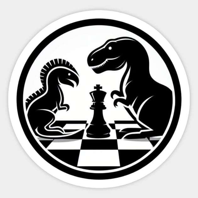 Dinosaur Chess Faceoff Sticker by Shawn's Domain